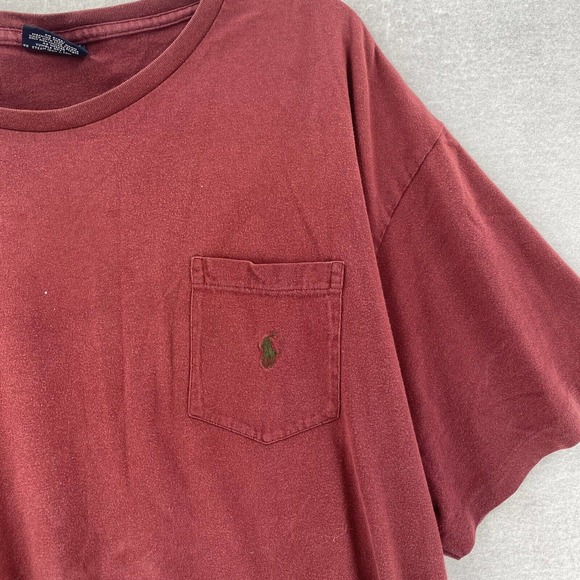 Polo Ralph Lauren Shirt Mens XXL Single Stitch Pocket-T USA 80s BLEACH SPOTS - Picture 4 of 9